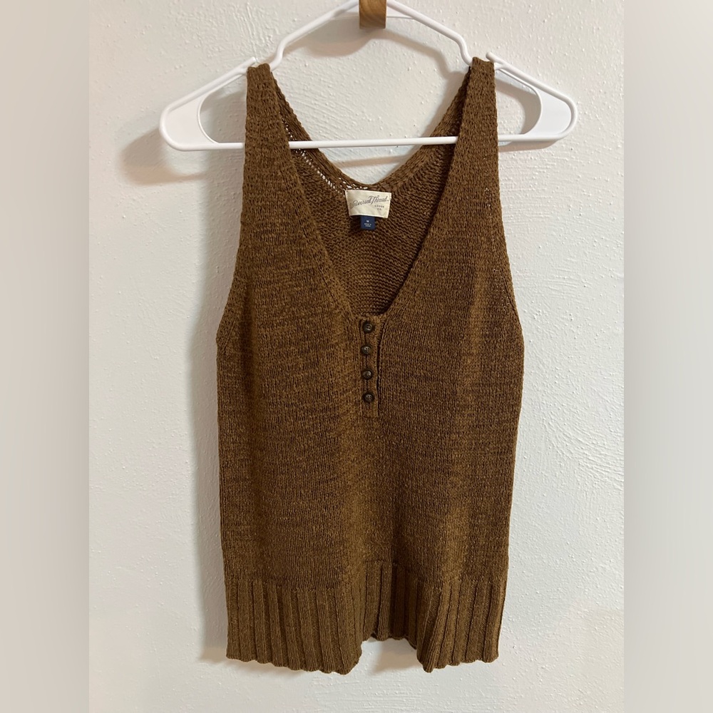 Universal Thread V-Neck Brown Sweater Vest